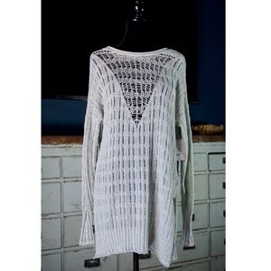 Free People Pretty In Pointelle Pullover Sweater XS